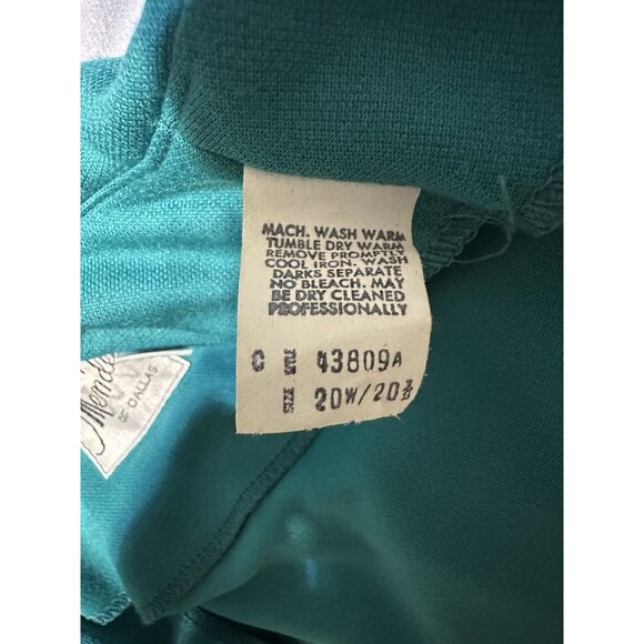 Vintage Mendel of Dallas Midi Teal Shift Dress Peter Pan Collar Mod 70s - Picture 6 of 10
